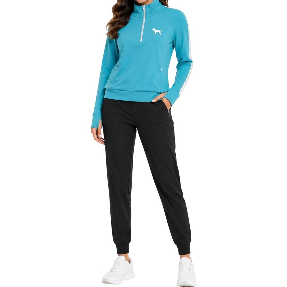 Victoria's Secret PINK, Quarter Zip Jacket, Women Size S, Turquoise Athleisure